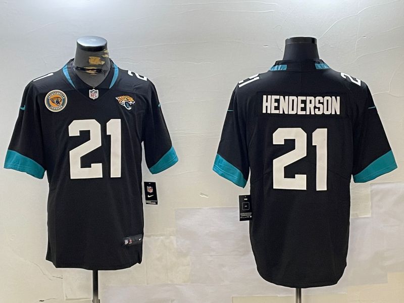 Men Jacksonville Jaguars #21 Henderson Black Second generation 2024 Nike Limited NFL Jersey style 2